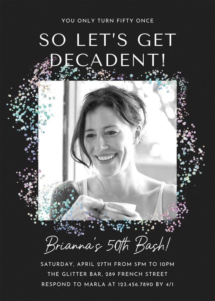 Decadent glitz photo 50 - invitación de cumpleaños