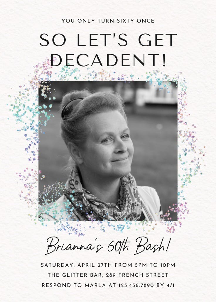 Decadent glitz photo 60 - invitación de cumpleaños