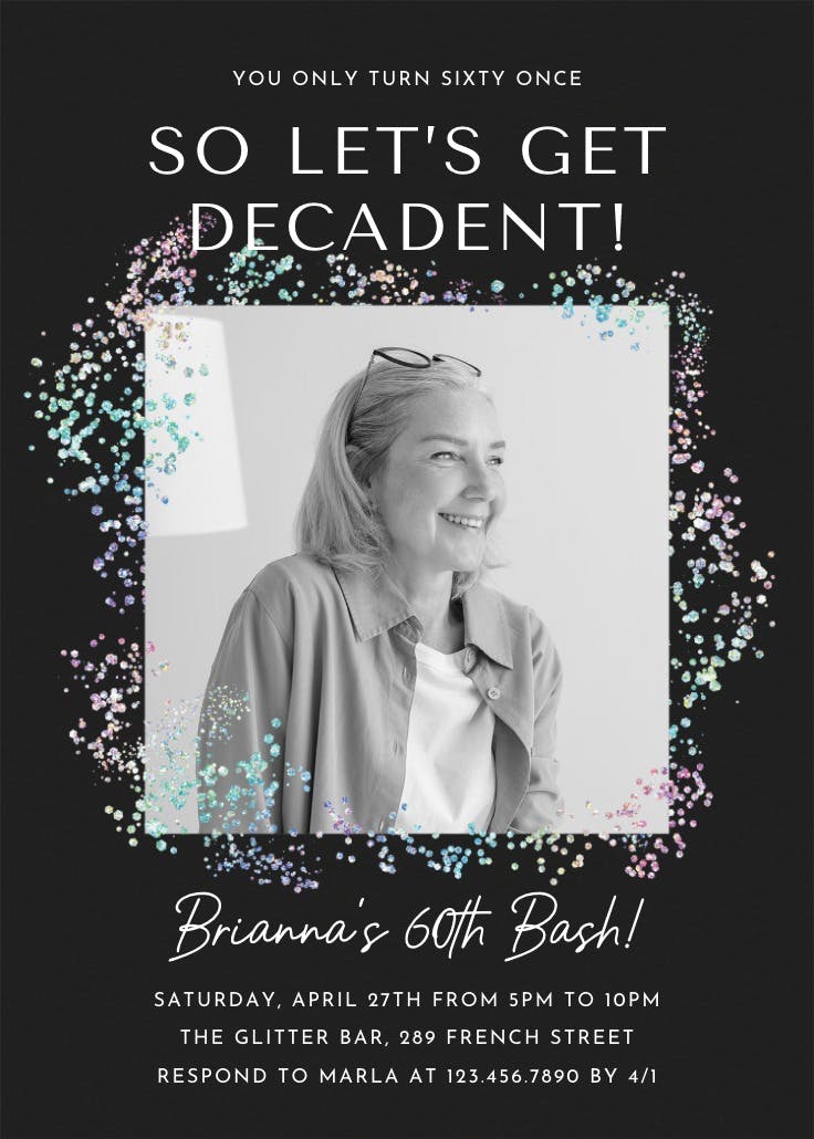 Decadent glitz photo 60 - invitación de cumpleaños