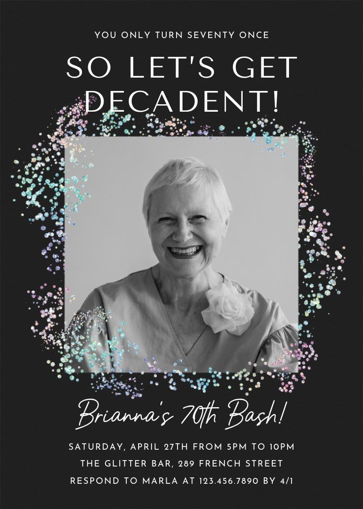 Decadent glitz photo 70 - invitación de cumpleaños