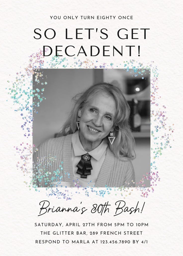 Decadent glitz photo 80 - invitación de cumpleaños