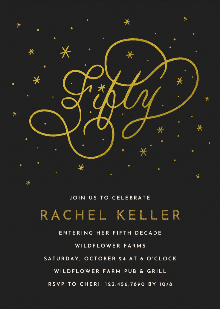 Decades 50 - birthday invitation