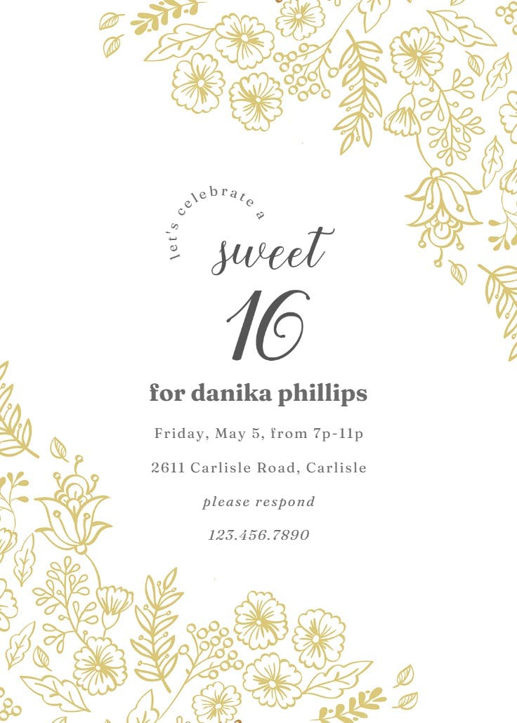 Delicate diagonal - birthday invitation