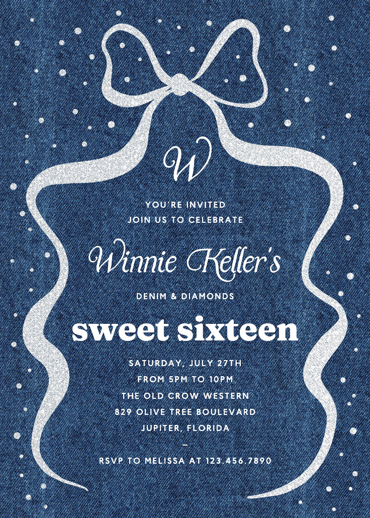Denim design - invitación de cumpleaños