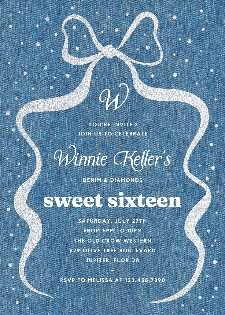 Denim design - invitación de cumpleaños