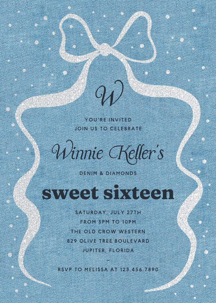 Denim design - invitación de cumpleaños