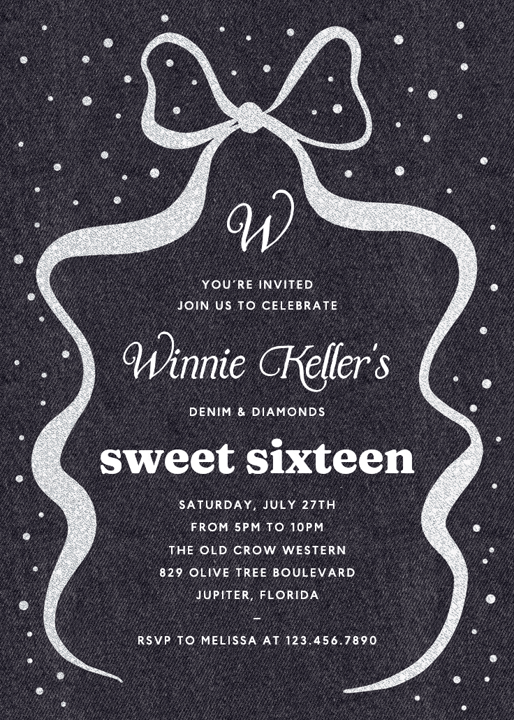 Denim design - invitación de cumpleaños