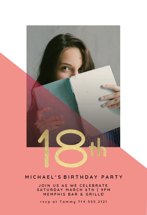 Diagonal split - birthday invitation
