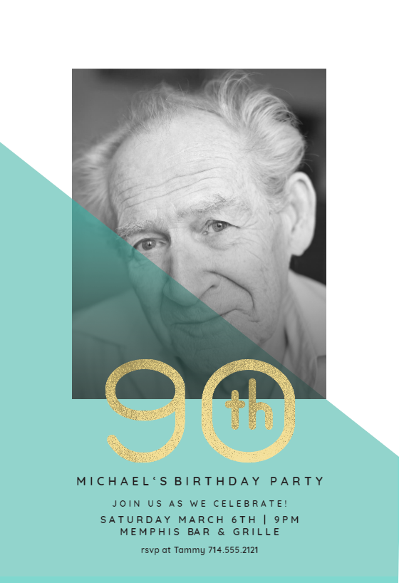 Diagonal split 90 - Birthday Invitation Template (Free ...