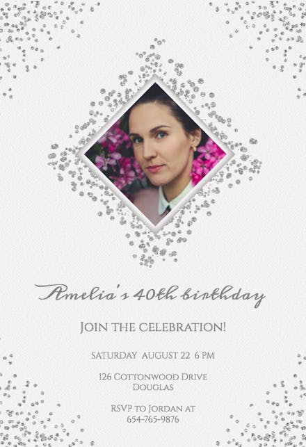 Diamonds - Invitación De Cumpleaños