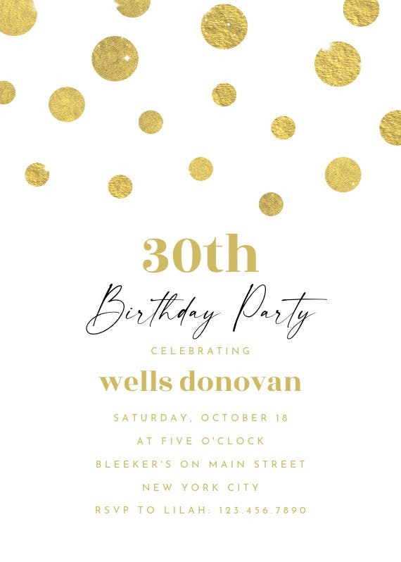 Dimensional dots - birthday invitation