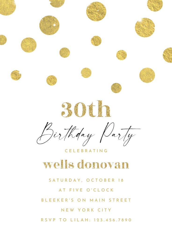 Dimensional dots - birthday invitation