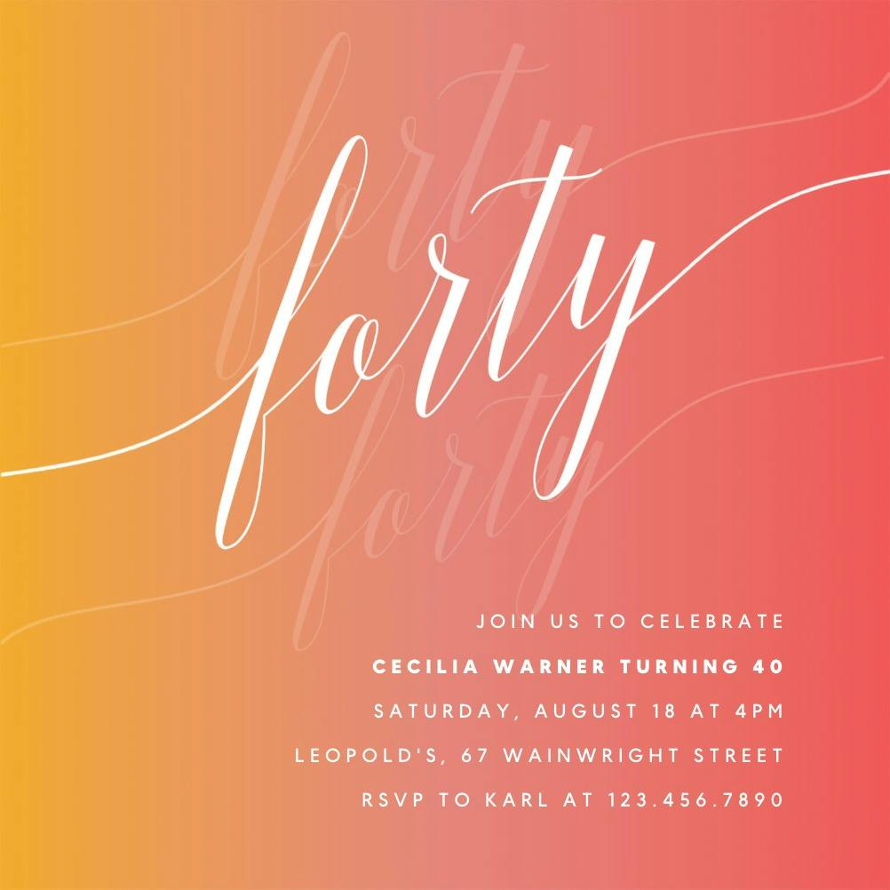 Dream gradient - birthday invitation