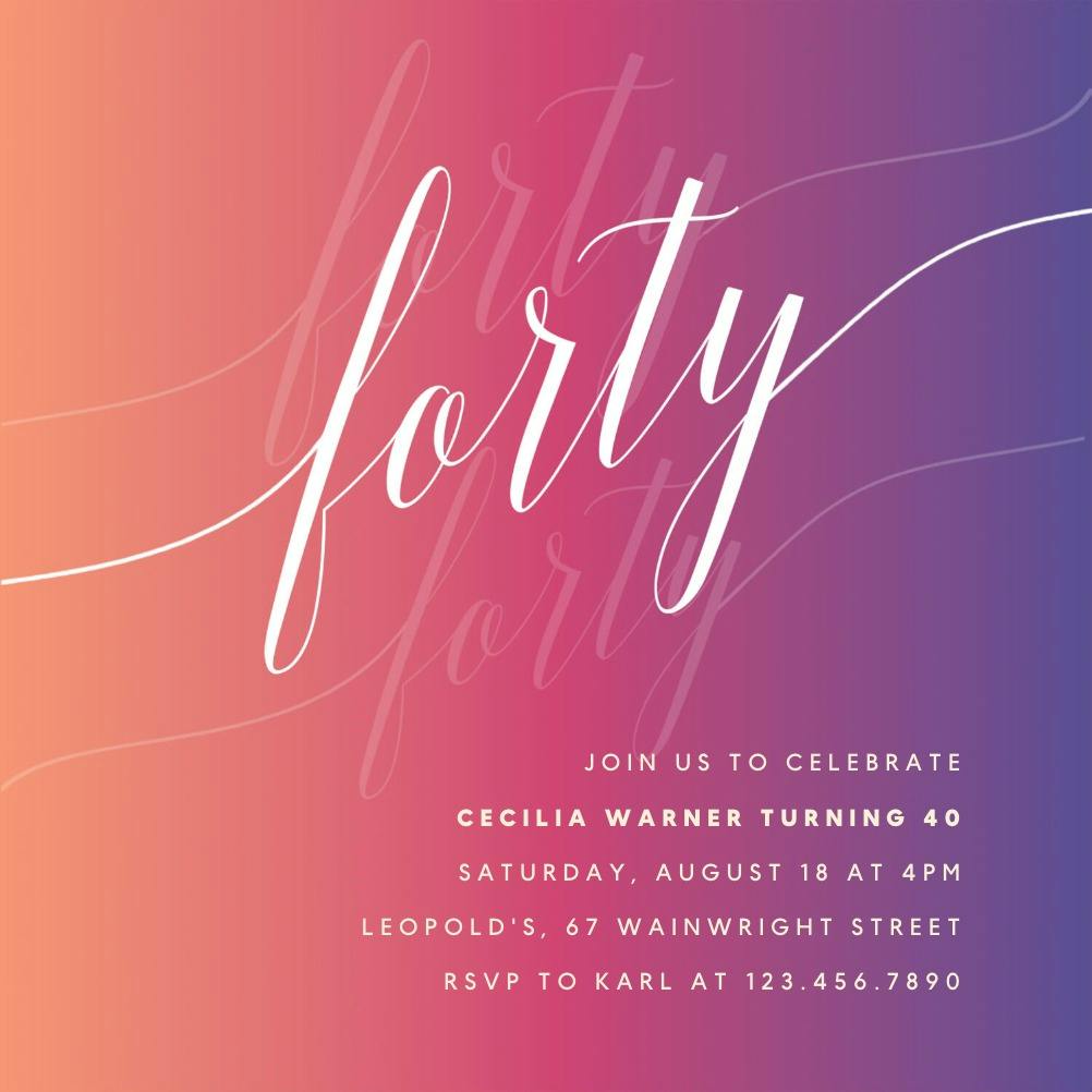 Dream gradient - birthday invitation