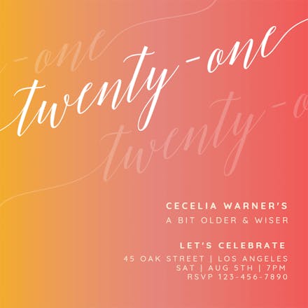 Dream Gradient - Invitación De Cumpleaños