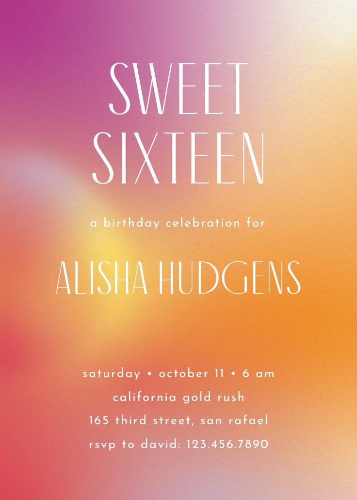 Dreamlike gradient - invitación de cumpleaños