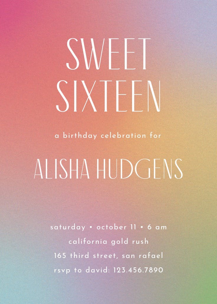 Dreamlike gradient - invitación de cumpleaños