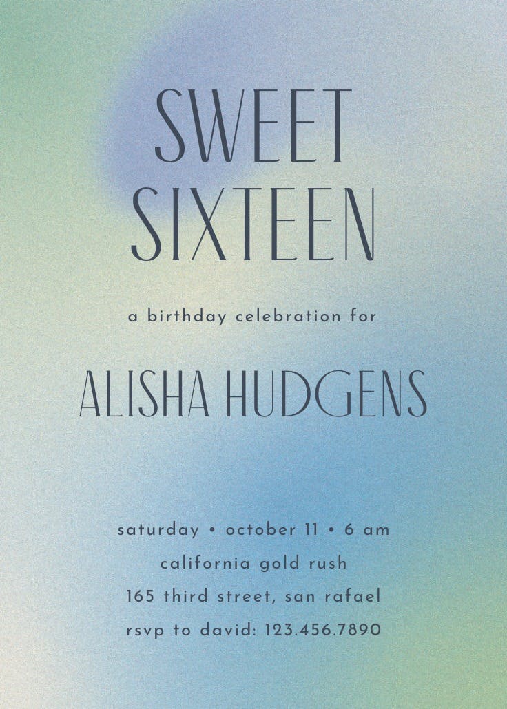 Dreamlike gradient - invitación de cumpleaños