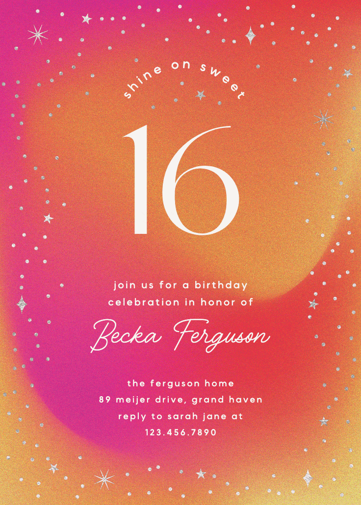 Dreamy night - invitación de cumpleaños