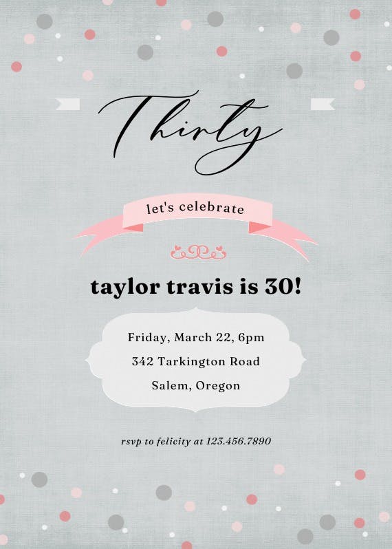 Eclectic elements - birthday invitation