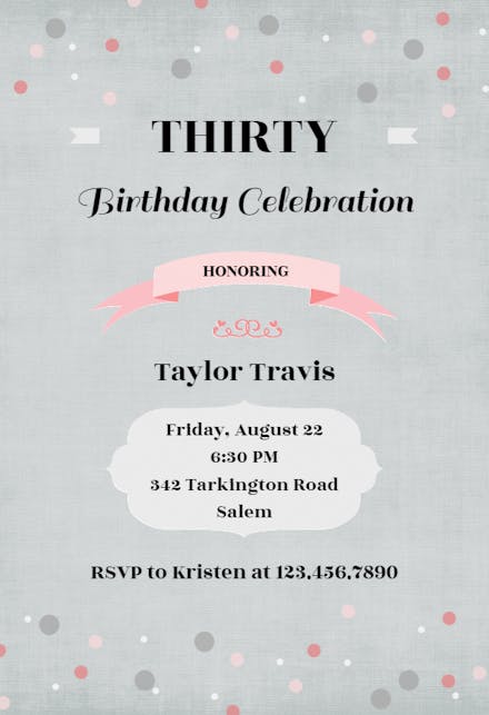 Eclectic Elements - Birthday Invitation