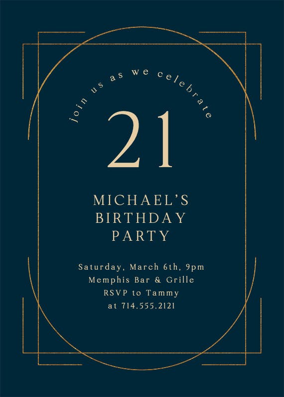 Elegant 21 - birthday invitation