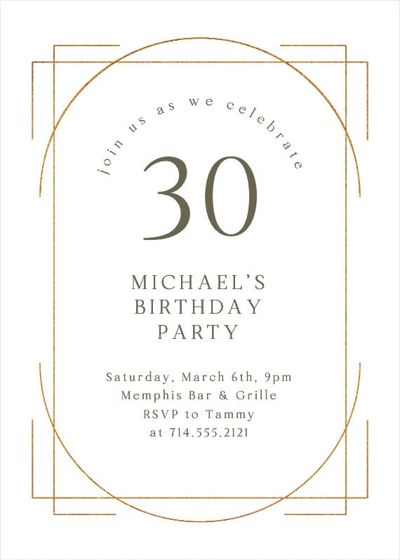Elegant 30 - invitation