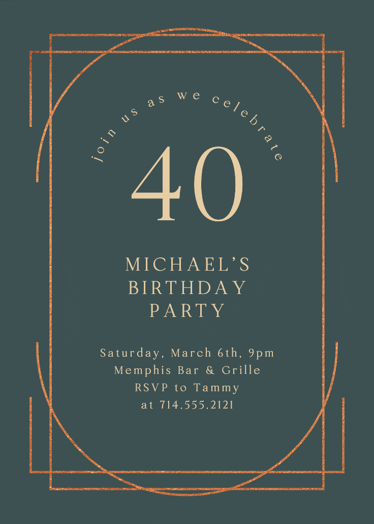 Elegant 40 - birthday invitation