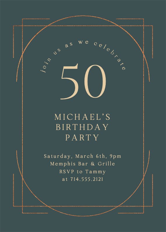 Elegant 50 - invitación de cumpleaños