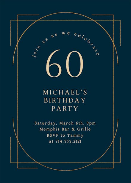 Elegant 60 - Birthday Invitation Template (free) 