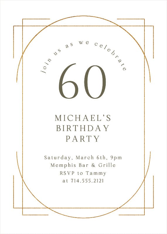 Elegant 60 - birthday invitation