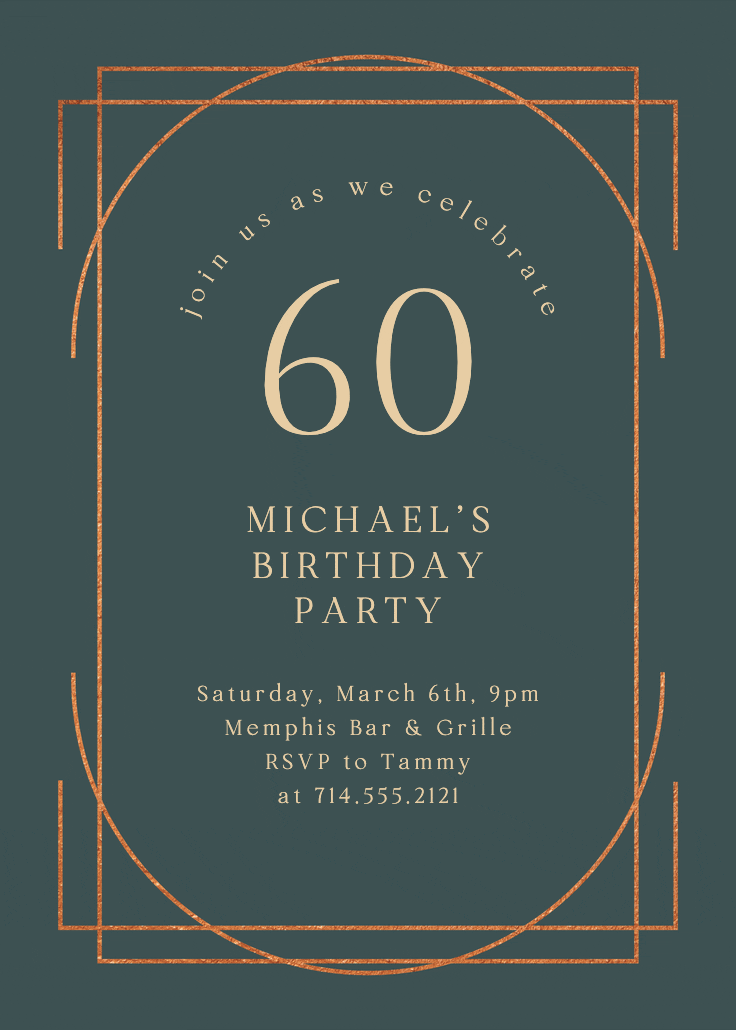 Elegant 60 - birthday invitation