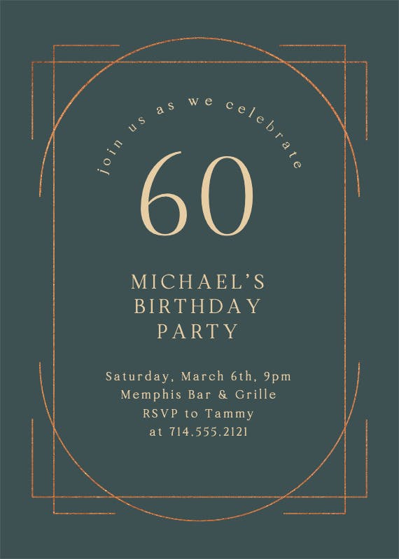 Elegant 60 - birthday invitation