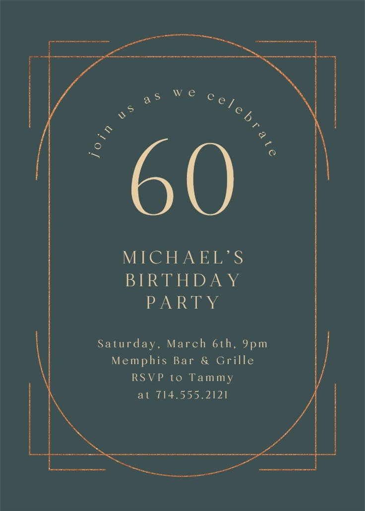 Elegant 60 - birthday invitation