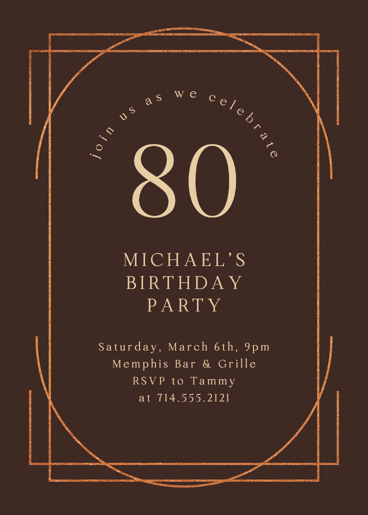 Elegant 80 - birthday invitation