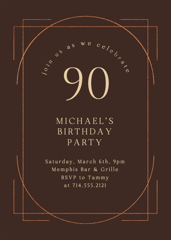 Elegant 90 - invitación de cumpleaños
