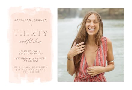 Elegant Brush Stroke - Birthday Invitation