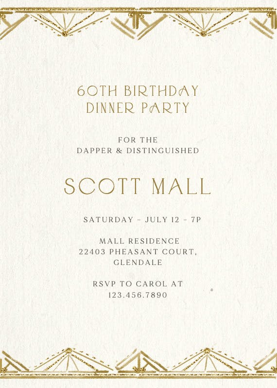 Elegant era - birthday invitation
