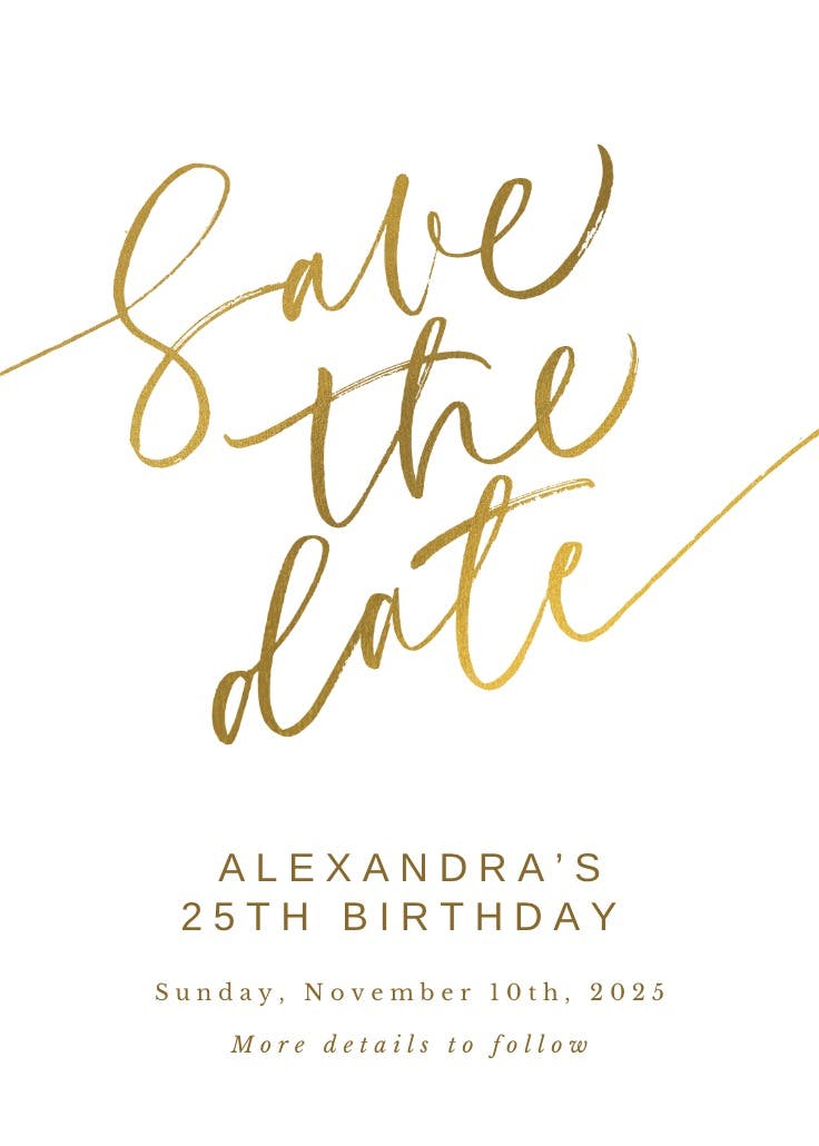 Elegant script letters - birthday invitation