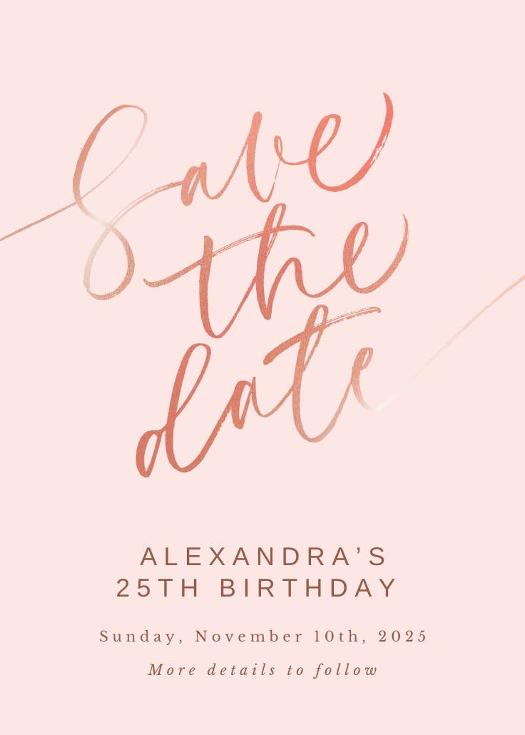 Elegant script letters - birthday invitation