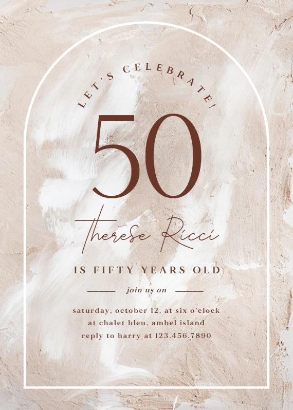 Elegant Texture - Birthday Invitation Template (Free) | Greetings Island
