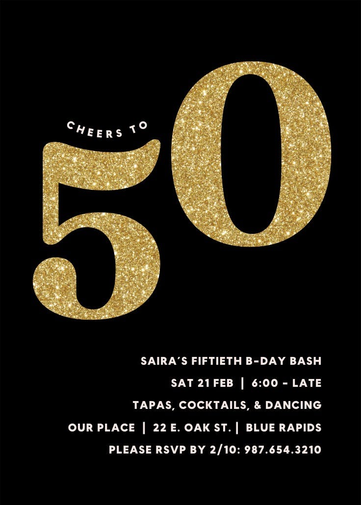 Embrace boldness 50 - invitación de cumpleaños