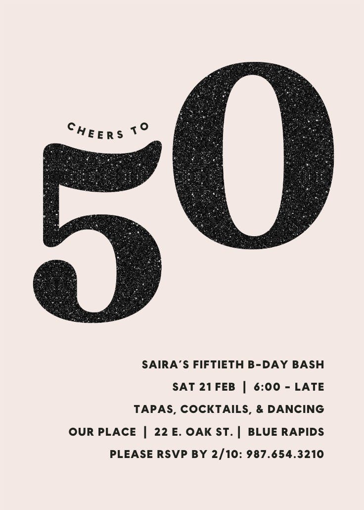 Embrace boldness 50 - birthday invitation