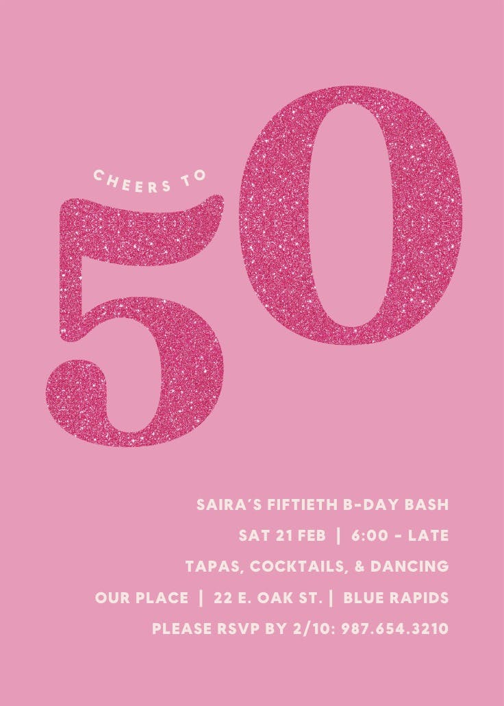 Embrace boldness 50 - birthday invitation