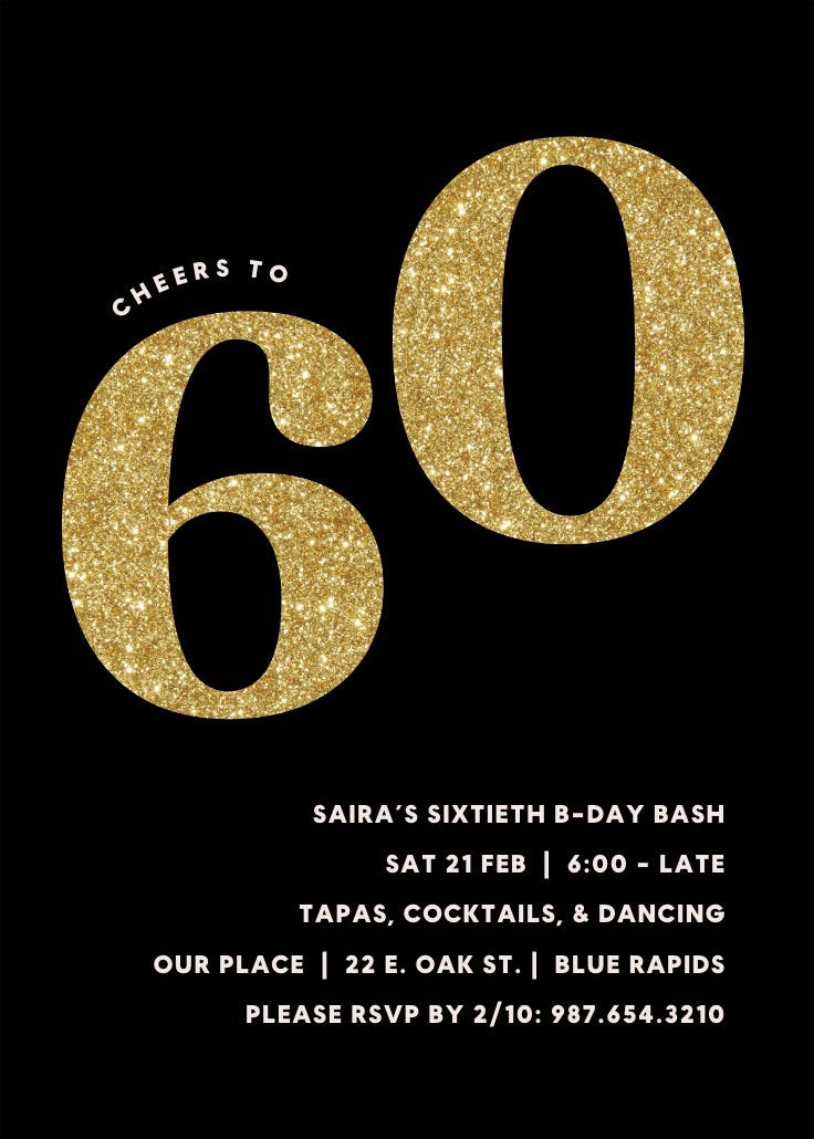 Embrace boldness 60 - invitación de cumpleaños