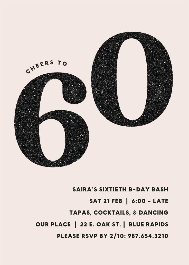 Embrace boldness 60 - birthday invitation