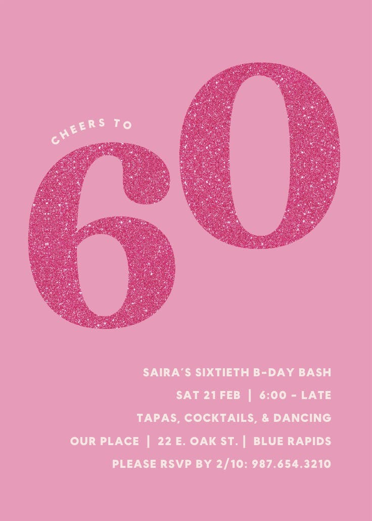 Embrace boldness 60 - birthday invitation