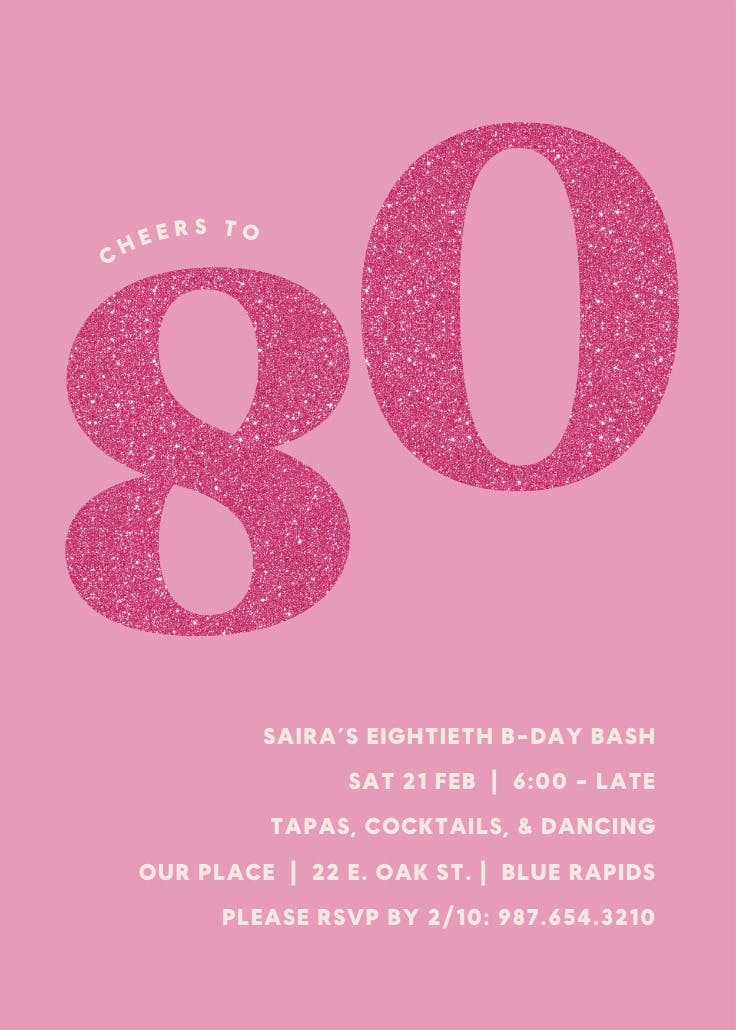 Embrace boldness 80 - birthday invitation