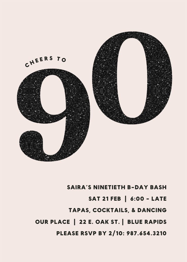 Embrace boldness 90 - invitación de cumpleaños