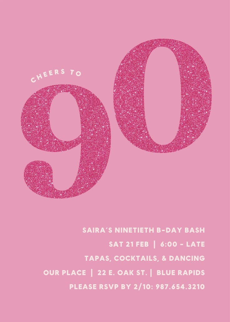 Embrace boldness 90 - invitación de cumpleaños